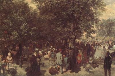 Adolph von Menzel Afternoon in the Tuileries Garden (nn02) France oil painting art